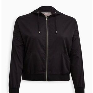 Torrid Twill Dolman Zip Front Hooded Anorak Women’s Jacket Black
